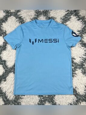 Messi Collection Men’s Baby Blue Logo T-shirt Size Small
